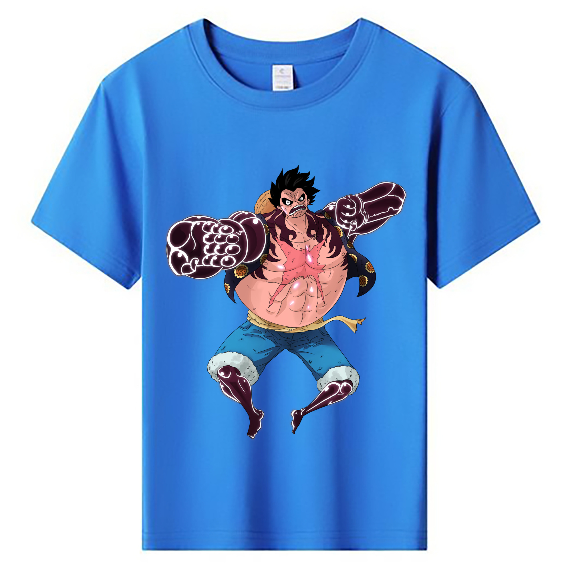 ワンピース モンキー・D・ルフィ ONE PIECE Monkey D. Luffy 綿100％キッズTシャツ（フロントプリント）